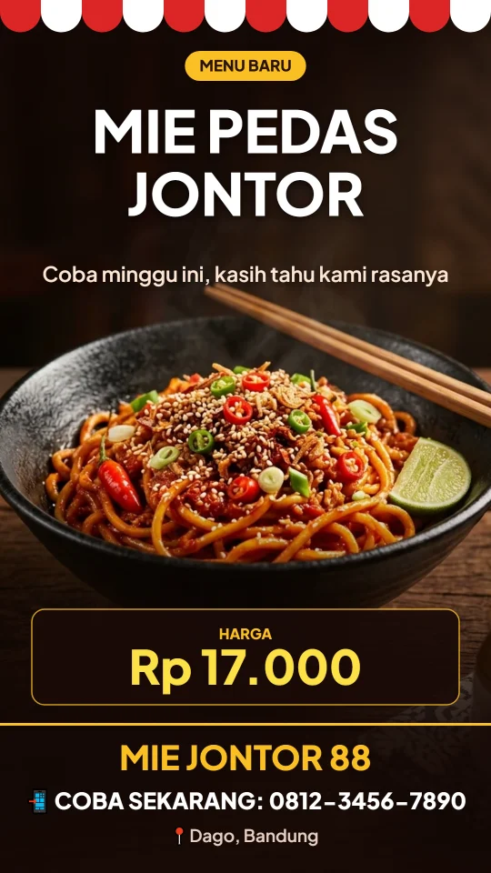 Contoh desain Menu Baru (Mie Jontor 88)