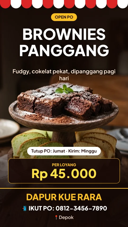 Contoh desain Open PO (Dapur Kue Rara)