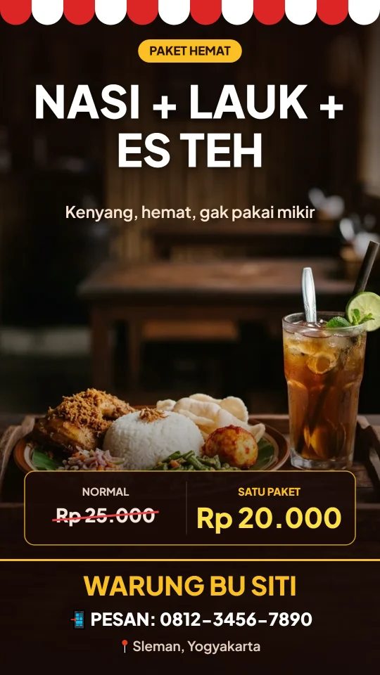Contoh desain Paket Hemat (Warung Bu Siti)