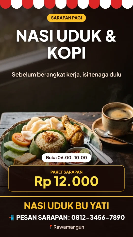 Contoh desain Sarapan Pagi (Nasi Uduk Bu Yati)