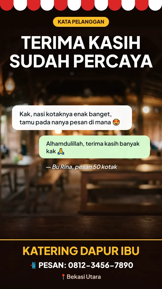 Contoh desain Testimoni Pelanggan (Katering Dapur Ibu)