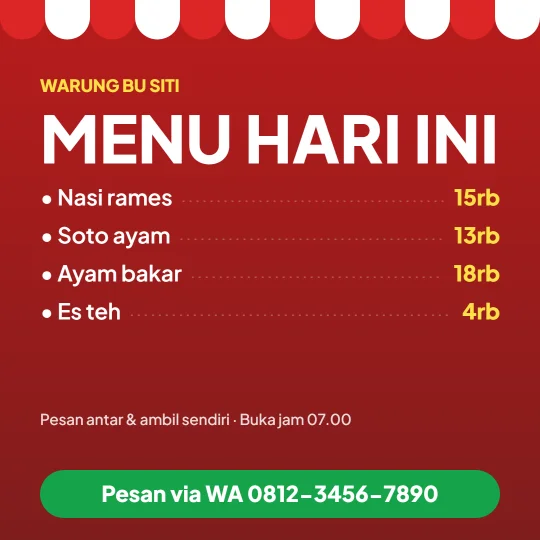 Contoh gambar promo menu hari ini