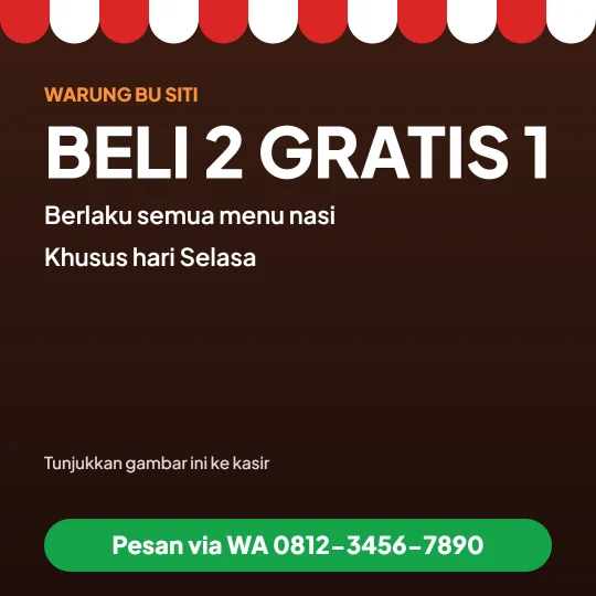 Contoh gambar promo beli 2 gratis 1